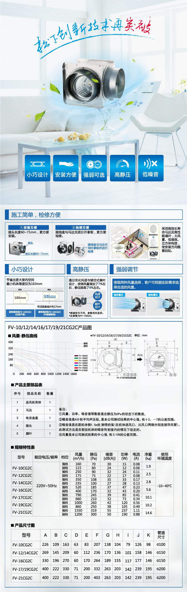 單向流新風系統-迷你型送風機